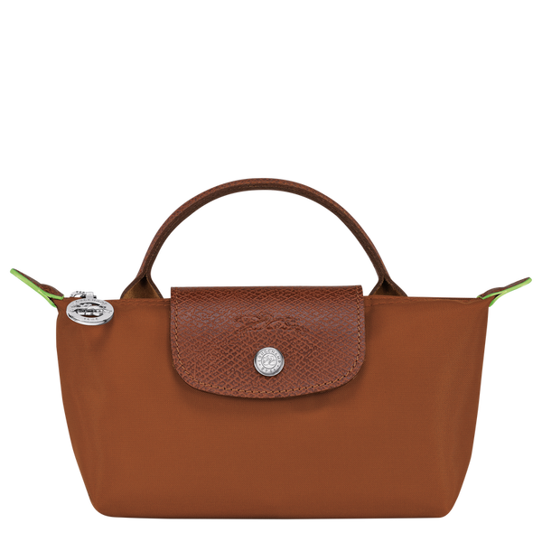 Le Pliage Green Pouch with handle Cognac