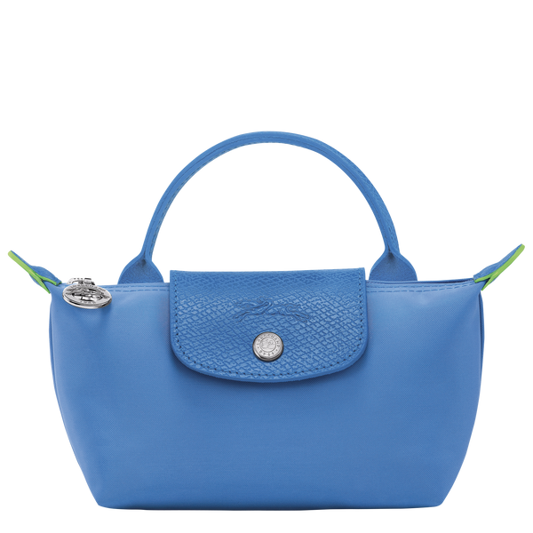 Le Pliage Green Pouch with handle Cornflower