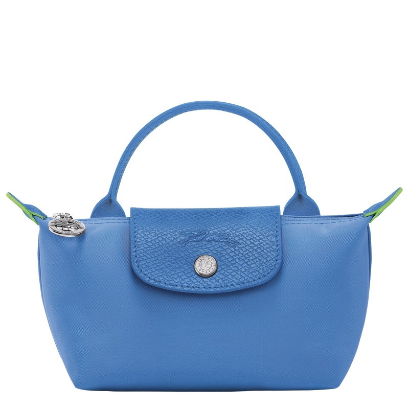 Le Pliage Green Pouch with handle Cornflower