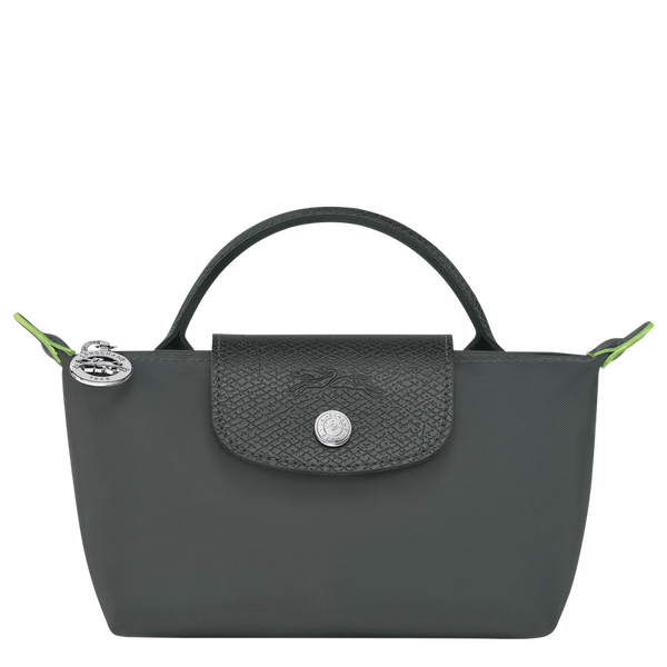 Le Pliage Green Pouch with handle Graphite