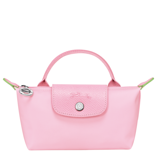 Le Pliage Green Pouch with handle Pink
