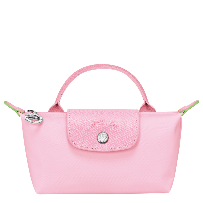 Le Pliage Green Pouch with handle Pink