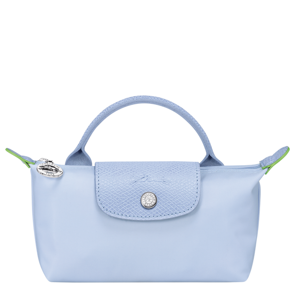 Le Pliage Green Pouch with handle Sky Blue