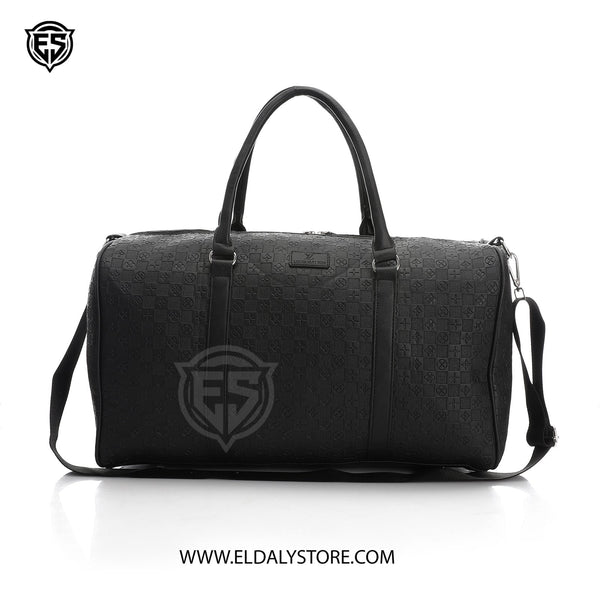 Louis Vuitton Embossed Monogram Black Travel Duffel Bag