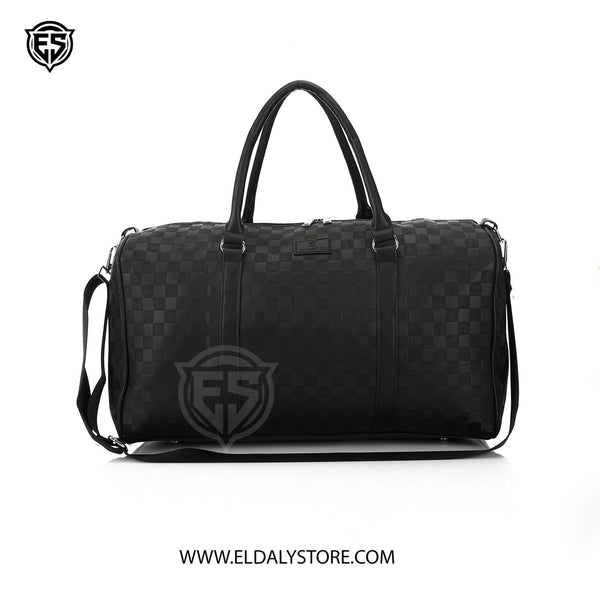 Louis Vuitton Damier Infini Keepall Bandoulière – Matte Black Luxury Duffle Bag