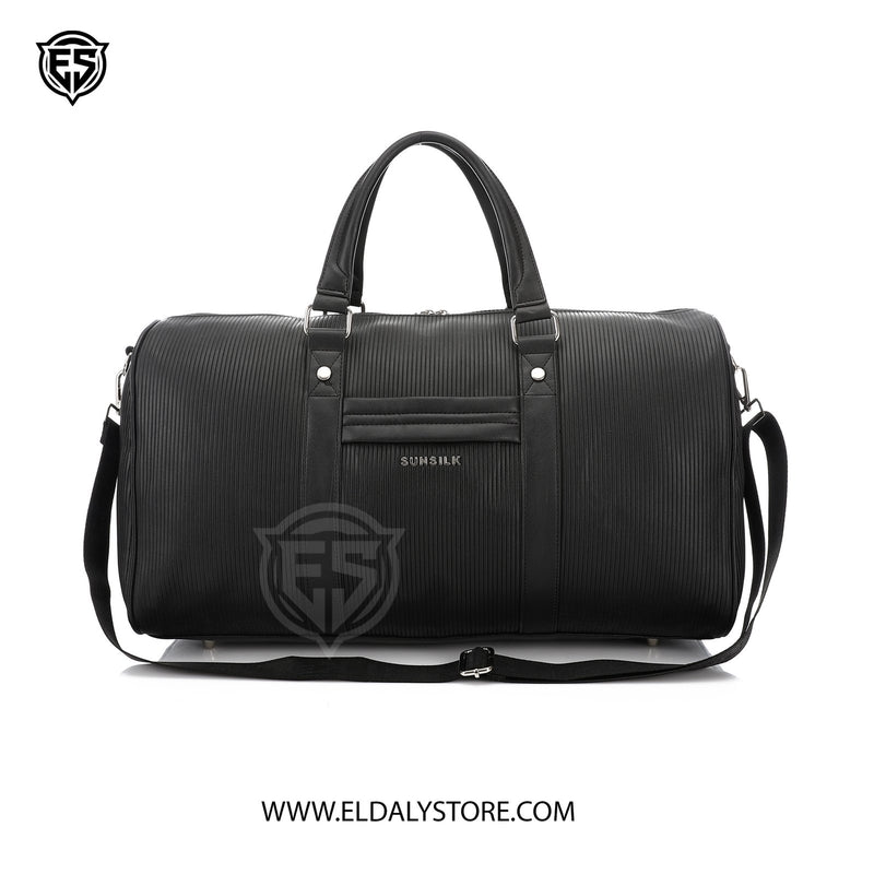 SUNSILK Classic Ribbed Weekend Duffle Bag – Black