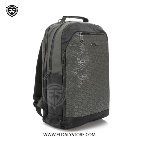 Calvin Klein Jeans Monogram Pattern Urban Backpack – Olive/Black