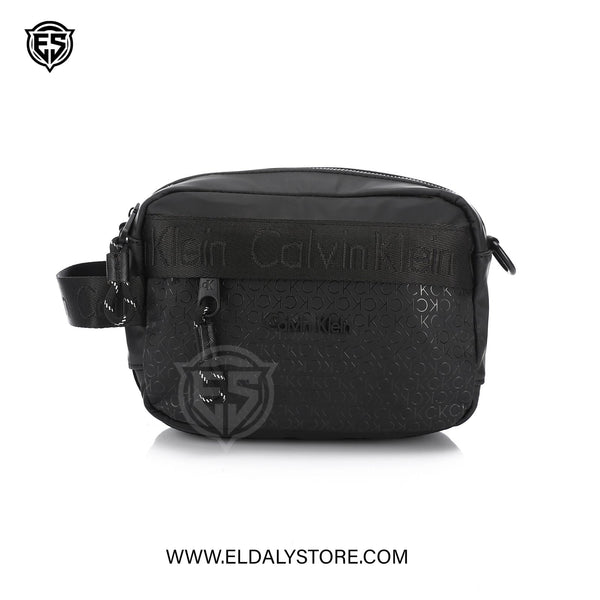 Calvin Klein Jeans Monogram Nylon Crossbody Bag – Black