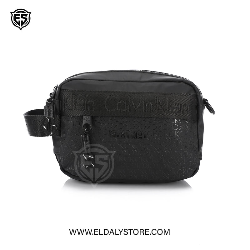 Calvin Klein Jeans Monogram Nylon Crossbody Bag – Black