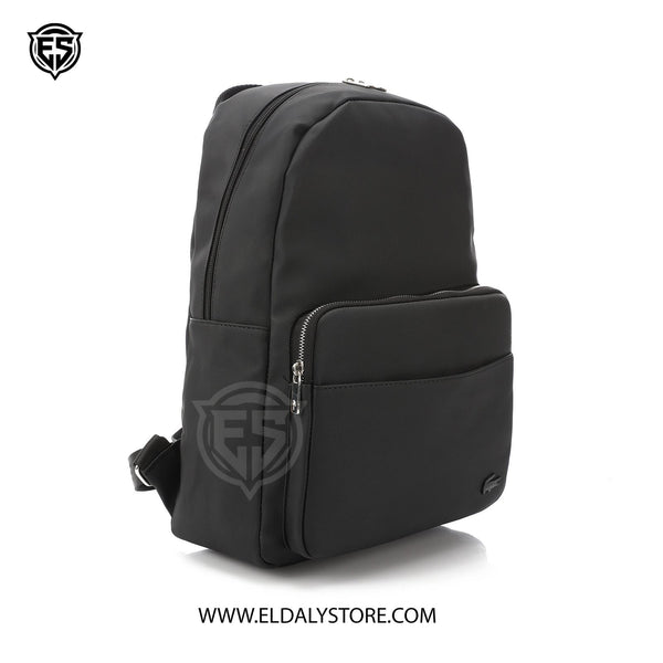 Lacoste Minimalist Black Technical Fabric Backpack