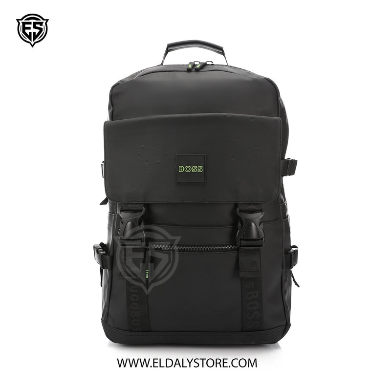 Hugo Boss Matte Technical Backpack with Lime Accents