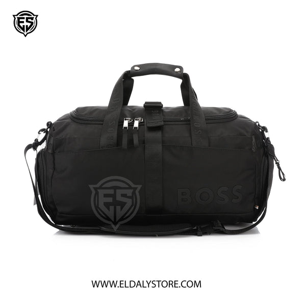 BOSS Men’s Signature Logo Sport Duffle Bag – Black