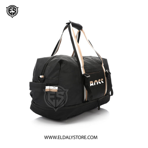 BOSS Signature Sport Duffle Bag – Black & Beige
