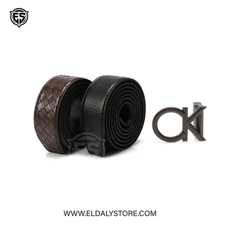 Calvin Klein Reversible Leather Belt Set – Dual Texture