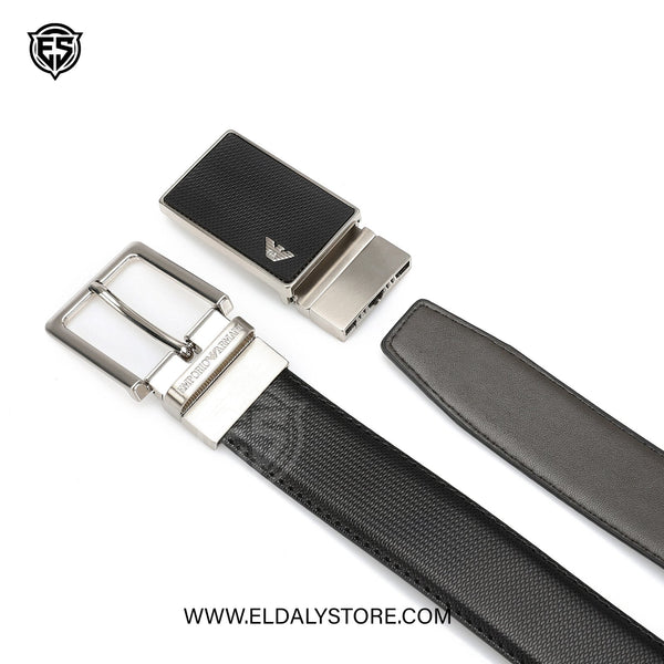 Emporio Armani Reversible Leather Belt Set with Interchangeable Buckles