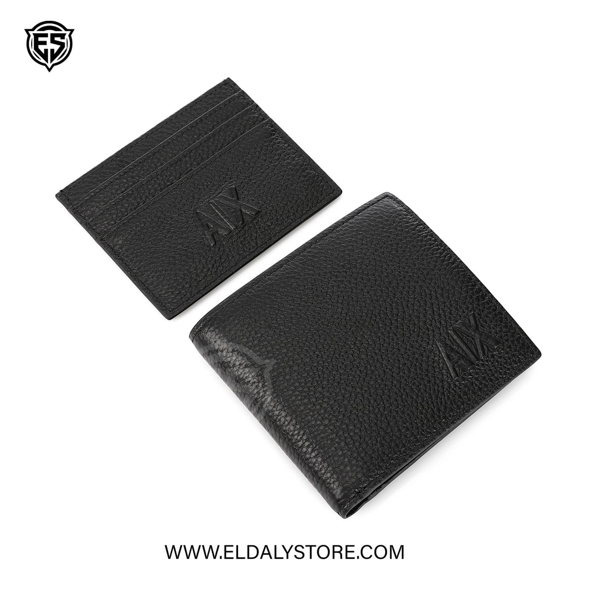 Armani Exchange A|X boxed set for men including a bottle of perfume and matching grooming products.