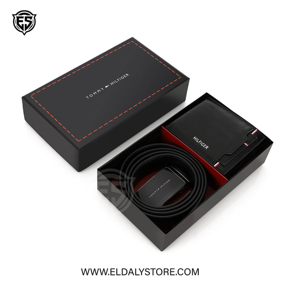 Tommy Hilfiger Men’s Leather Belt and Bifold Wallet Executive Set