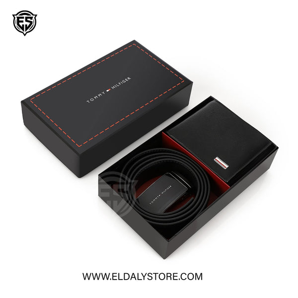 Tommy Hilfiger Men’s Leather Belt and Wallet Premium Accessory Set