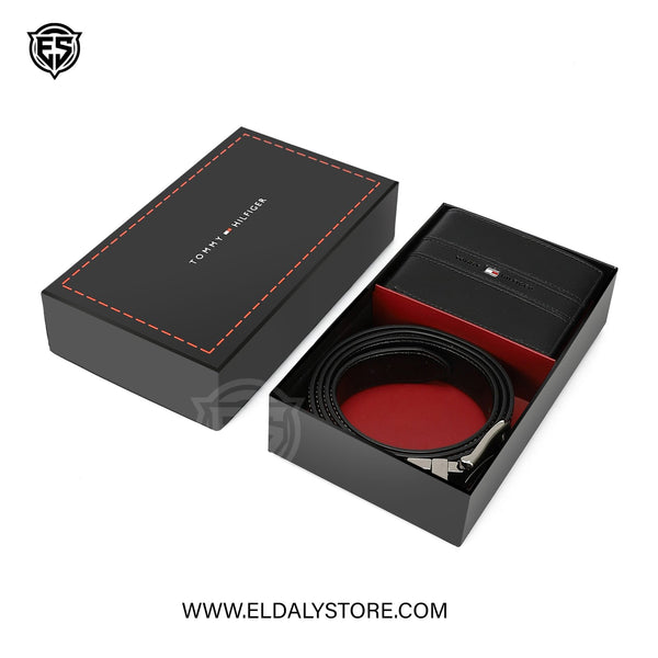 Tommy Hilfiger Men’s Reversible Leather Belt and Wallet Set