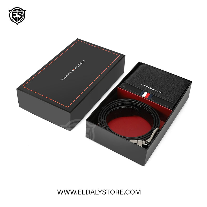 Tommy Hilfiger Reversible Leather Belt & Bifold Wallet Set