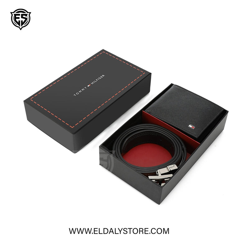 Tommy Hilfiger Reversible Leather Belt and Wallet Set