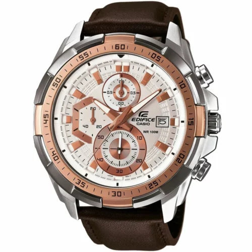 Casio Edifice Men’s Leather Watch EFR-539L-7AV