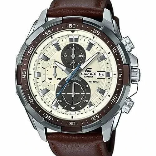 Casio Edifice Men’s Leather Watch EFR-539L-7BV