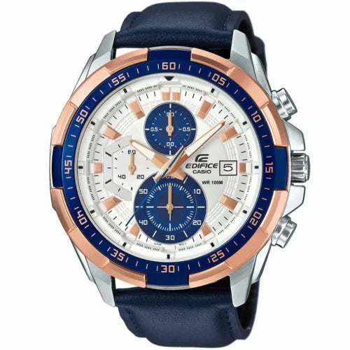 Casio Edifice Men’s Leather Watch EFR-539L-7CV