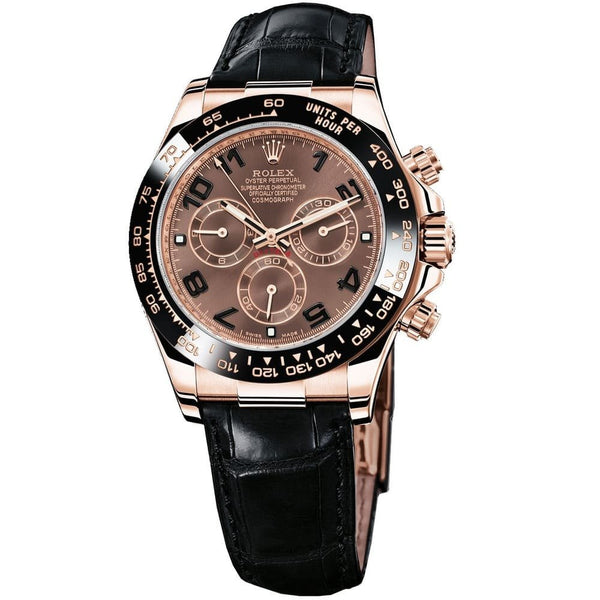 ROLEX OYSTER PERPETUAL SUPERLATIVE CHRONOMETER OFFICIALLY CERTIFIED COSMOGRAPH DAYTONE WATCH BROWN WITH LEATHER BLACK BELT