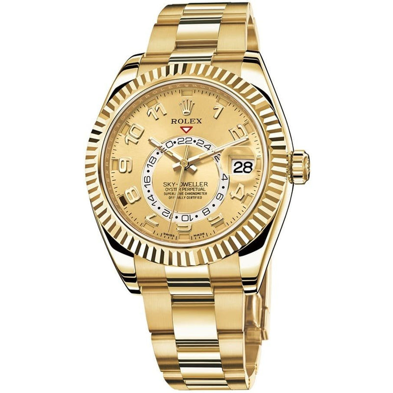 ROLEX Sky Dweller  WATCH GOLD WITH STAINLESS STEEL GOLDEN  BELT