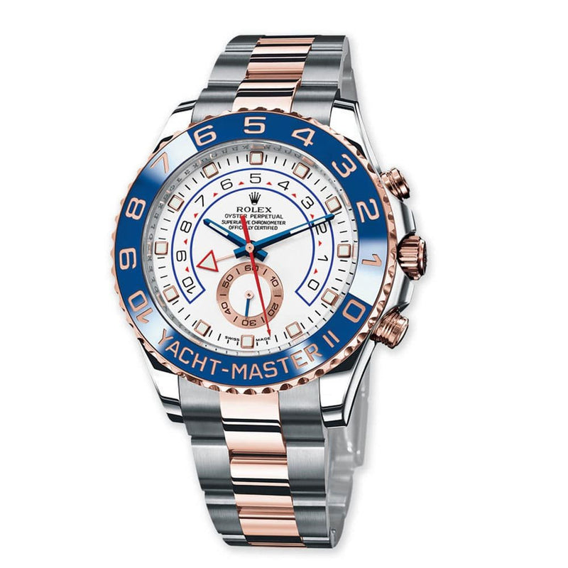 ROLEX YACHT MASTER II WATCH WHITE WITH STAINLESS STEEL ROSE GOLD&SILVER BELT
