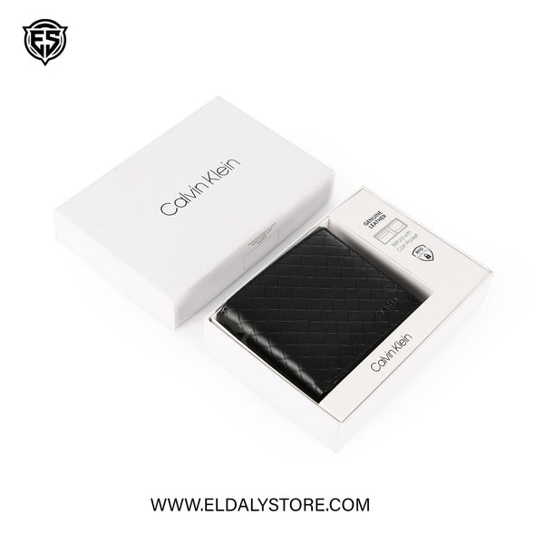 Calvin Klein Men’s Woven Leather Bifold Wallet