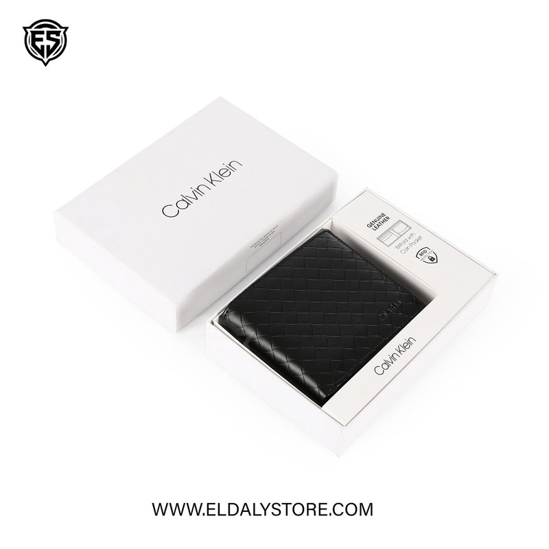 Calvin Klein Men’s Woven Leather Bifold Wallet