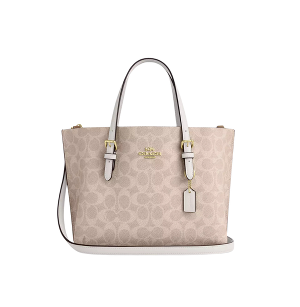 Coach Mollie Tote Bag 25 In Signature Canvas Sand Chalk