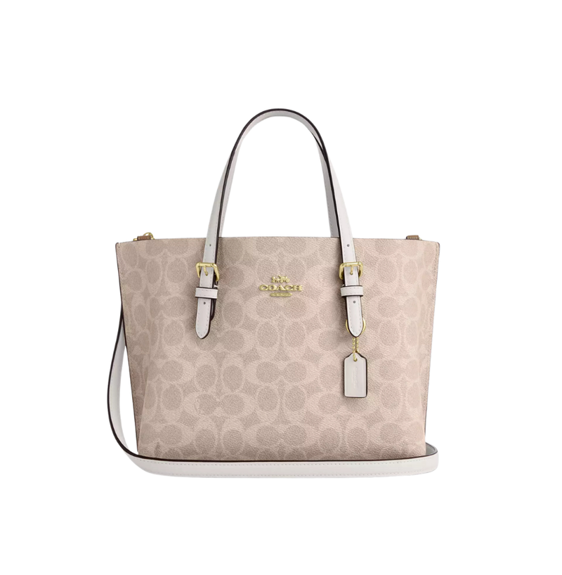 Coach Mollie Tote Bag 25 In Signature Canvas Sand Chalk