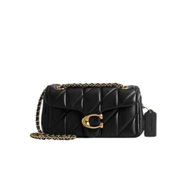 Tabby Shoulder Bag 20 With Quilting leather Black Gold