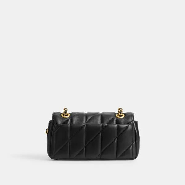 Tabby Shoulder Bag 20 With Quilting leather Black Gold