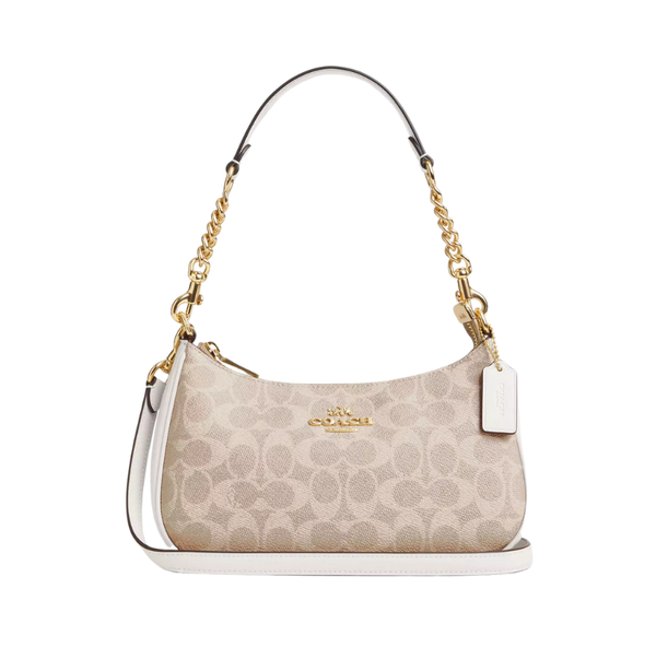 Coach Teri Shoulder Bag In Signature Canvas Sand White