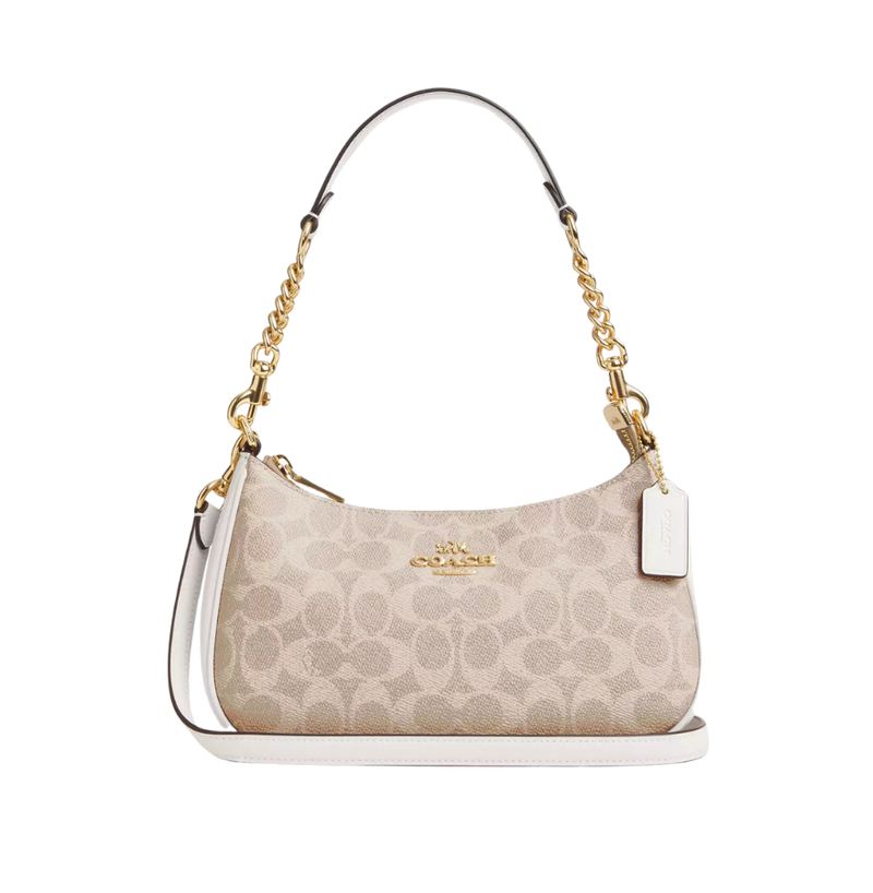 Coach Teri Shoulder Bag In Signature Canvas Sand White
