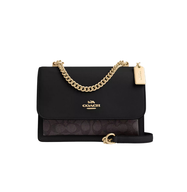 Coach Klare Crossbody Bag In Signature Canvas Walnut Black
