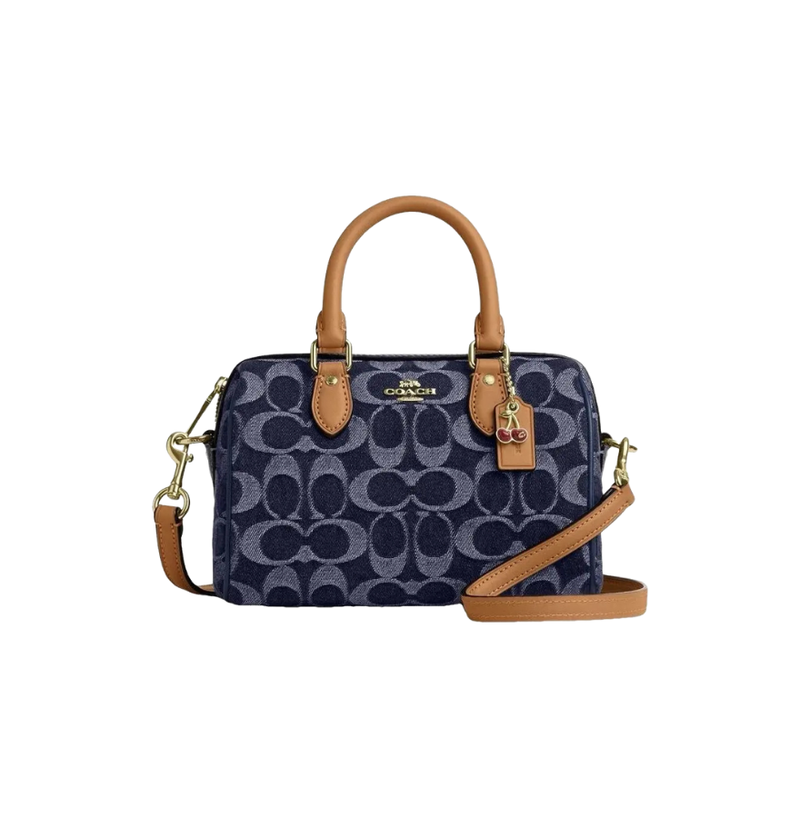 Coach Mini Rowan Crossbody In Signature Canvas chambray Brown