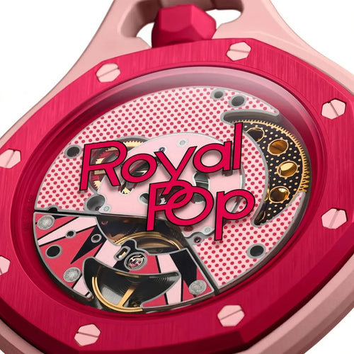 Audemars Piguet x Swatch Royal Pop OTTO ROSSO Unisex Pocket Watch – Pink Dial & Cherry Red Bezel