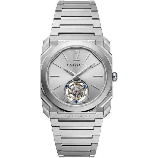 Bvlgari Men’s Octo Silver Dial Open-Heart Watch