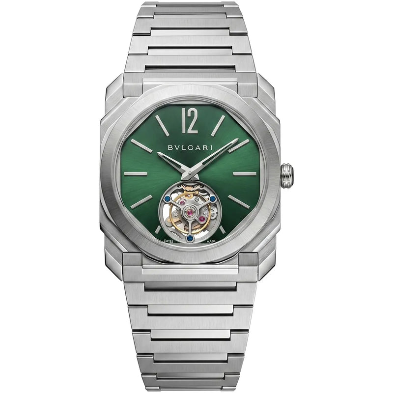 Bvlgari Men’s Octo Green Dial Tourbillon-Style Watch
