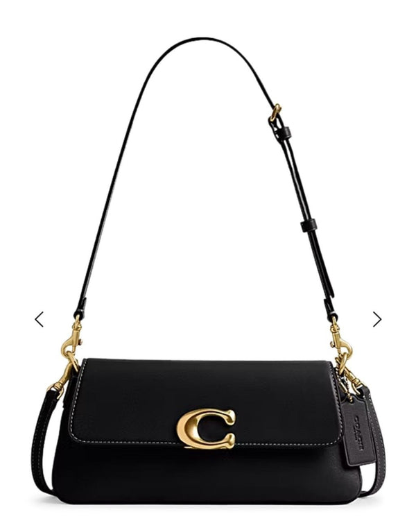 Refined Calf Leather Jet Shoulder Bag