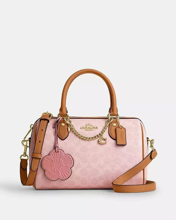 Rowan Satchel Bag In Signature Canvas With Charms mini