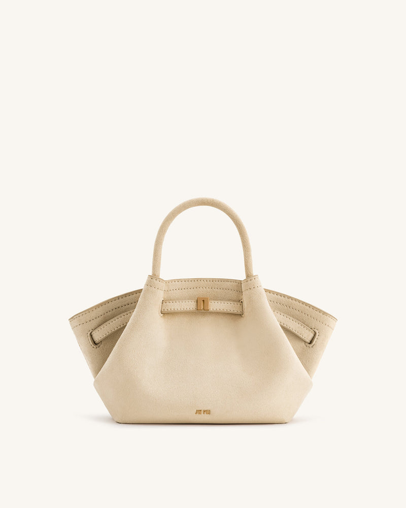 JW PEI Hana Mini Faux Suede Tote Bag - Off White