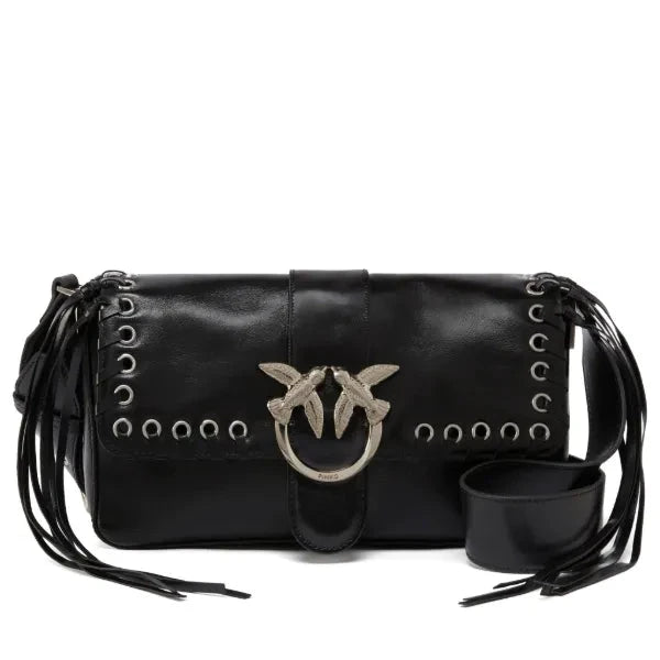 Pinko Love Bag Slouchy soft shoulder bag with fringing