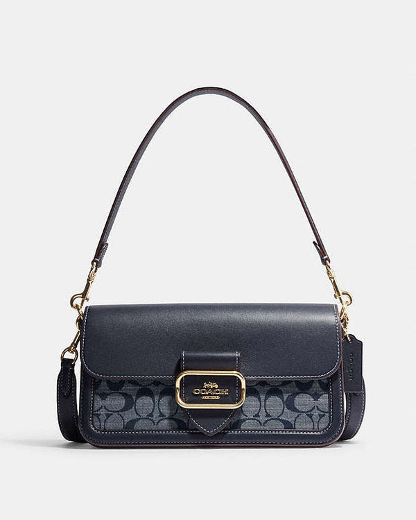 Coach Morgan Shoulder Bag In Signature Chambray Gold/Denim Multi