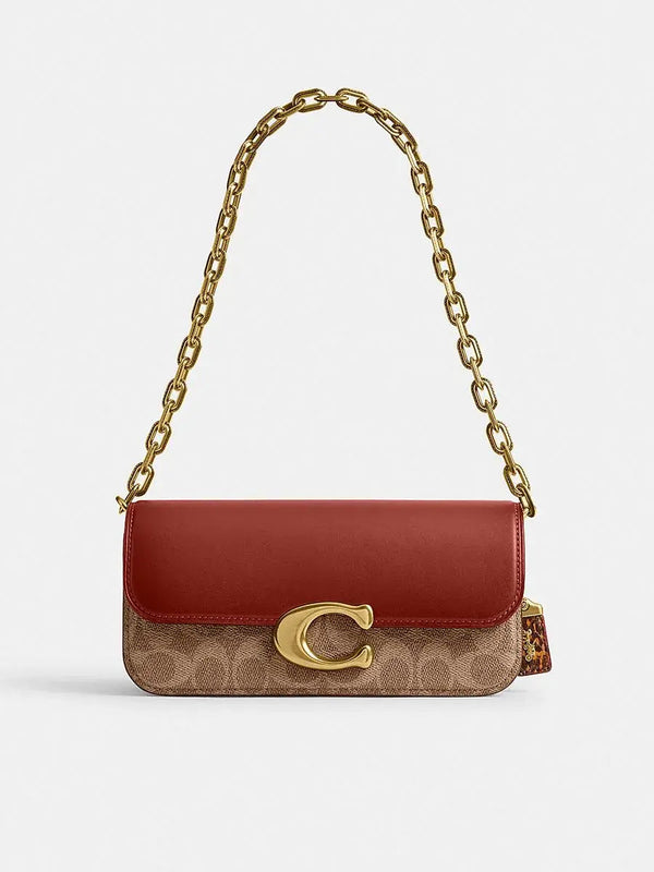 IDOL BAG 23 IN SIGNATURE CANVAS WITH SNAKESKIN DETAIL BEIGE